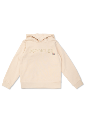 MONCLER ベージュ ロゴ刺繍 パーカー MONCLER モンクレール パーカー フーディー ベージュ レディース